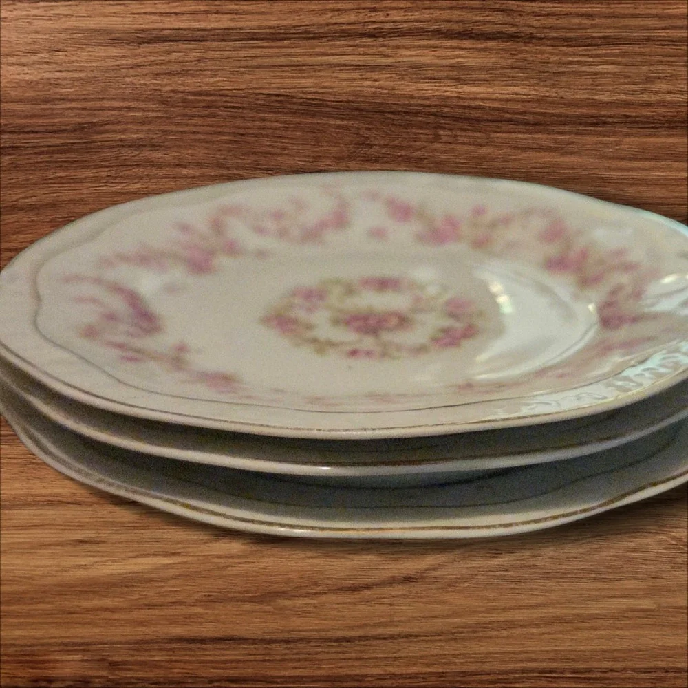Vintage ZEB Porcelain Floral Design Saucers Made In GDR Germany‎ Repl China
